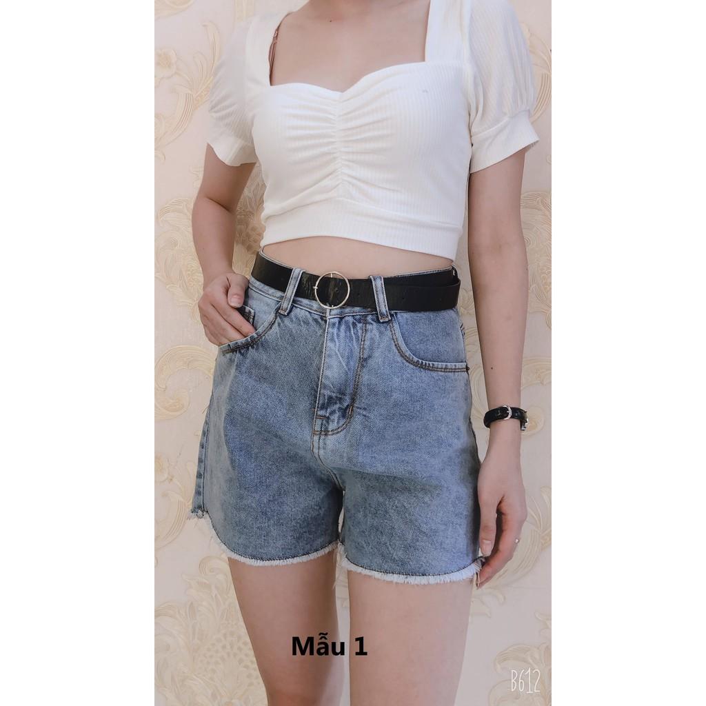 Quần short jeans nữ lưng cao tôn dáng