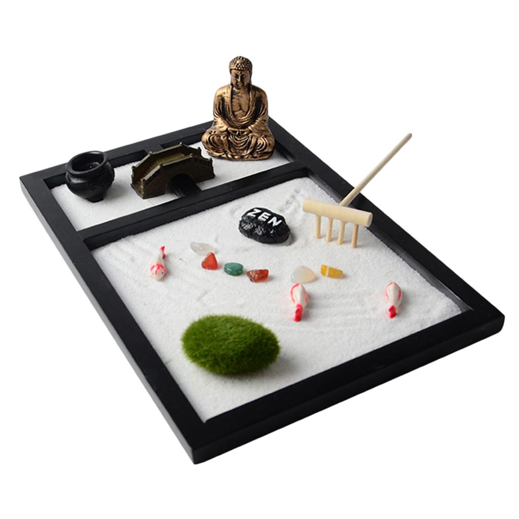 2pcs Sandbox Zen Sand Tray Crafts Housewarmin Gifts for Living Room Dektop
