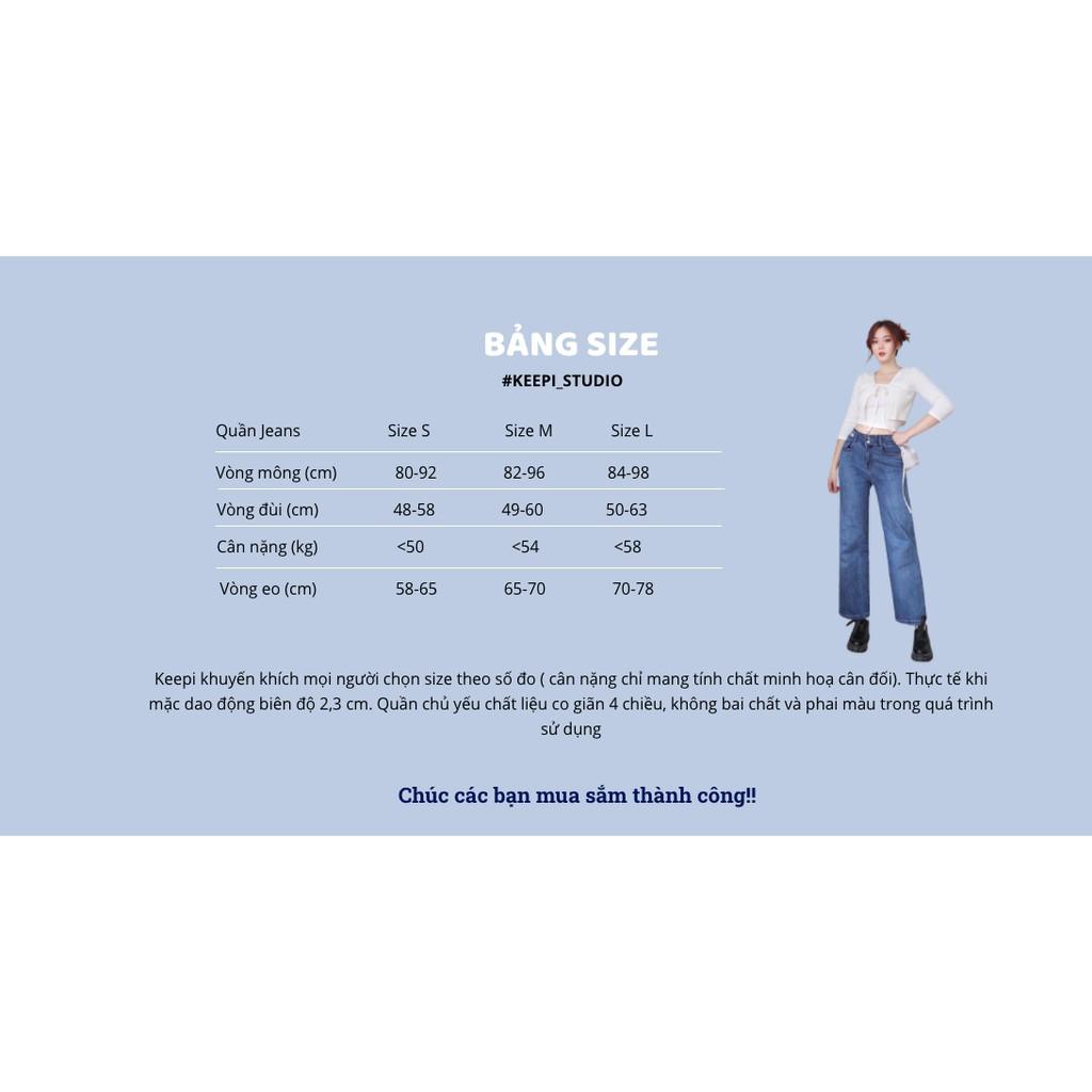 Quần Jean Nữ Lưng Cao Quần Ống Rộng Hàn Quốc Co Giãn Quần Jeans Ống Suông