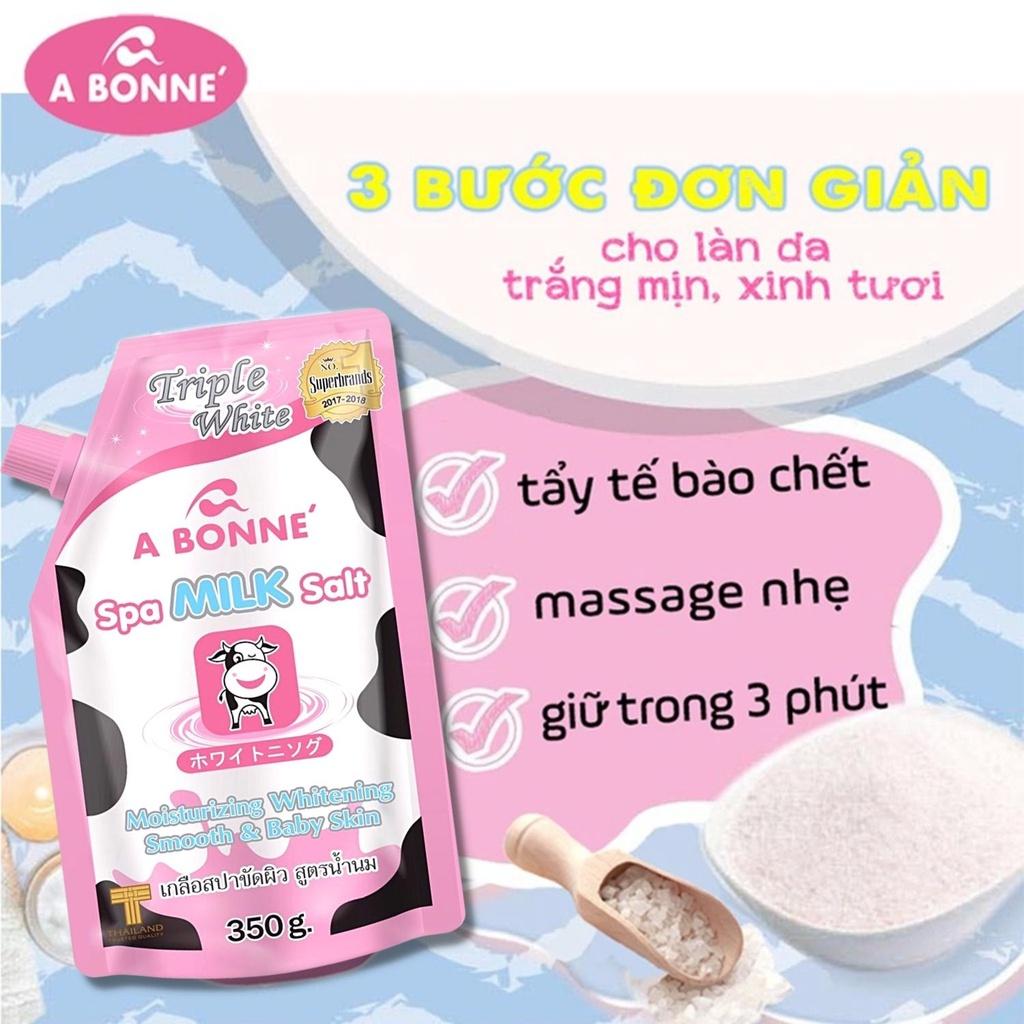 Muối Tăm Sữa Bò A bonne - Tẩy Tế Bào Chết Body Và Da Mặt Thái Lan Hương Sữa Tươi 350g