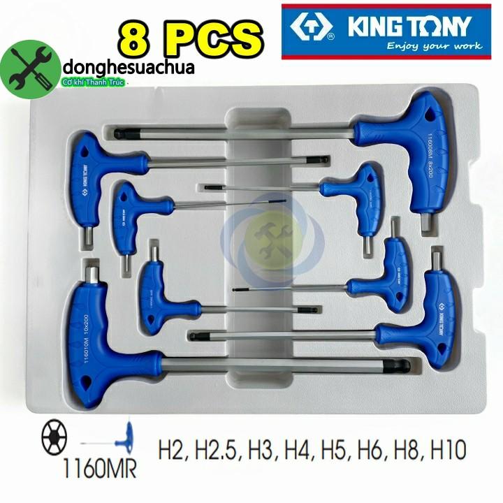 Bộ lúc giác chữ T đầu bi Kingtony 22108MR 8 cây 2-10mm