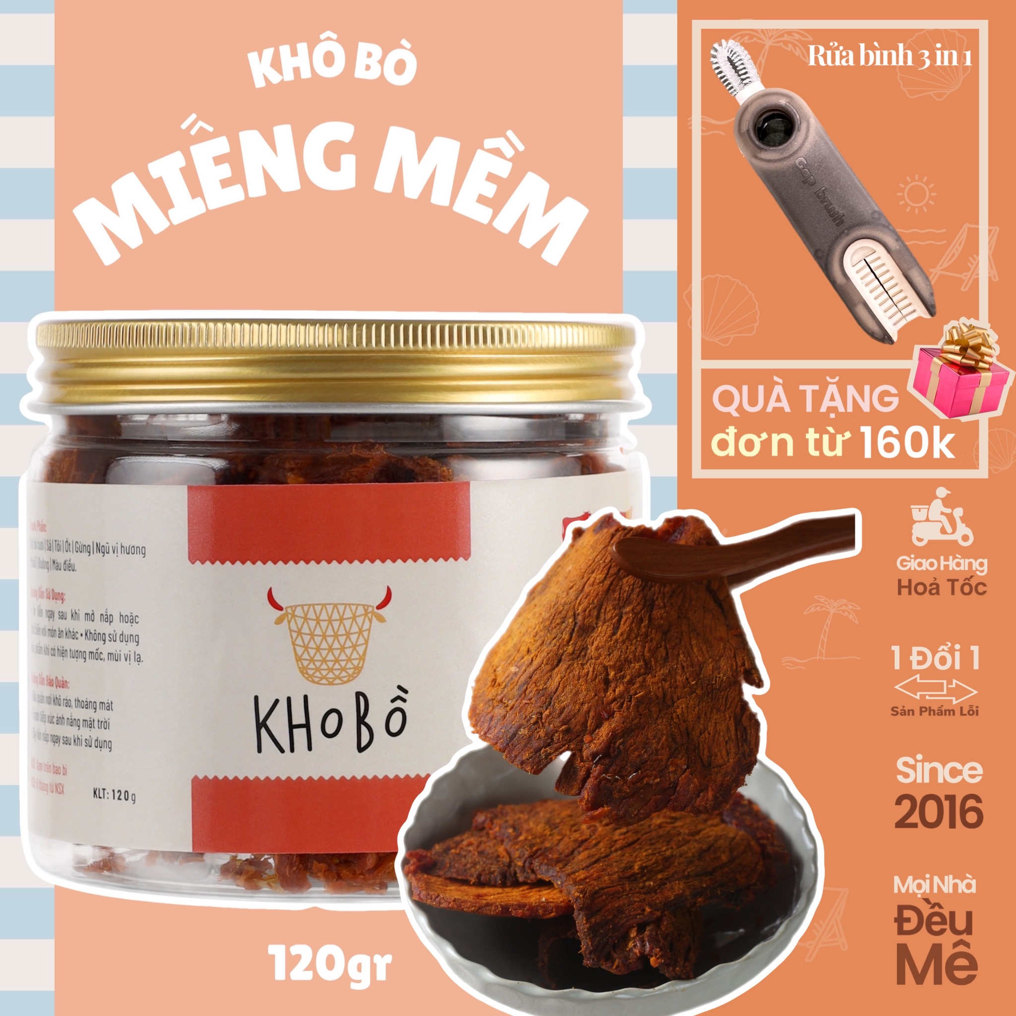Combo Dùng Thử | 3 Loại Khô Bò 120gr | Kha Gồ | Ăn vặt văn phòng, Quà tặng, Du lịch, Đặc sản món ngon Sài Gòn