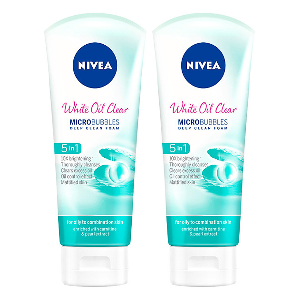 Bộ 2 Sữa Rửa Mặt NIVEA White Oil Clear trắng da sạch nhờn