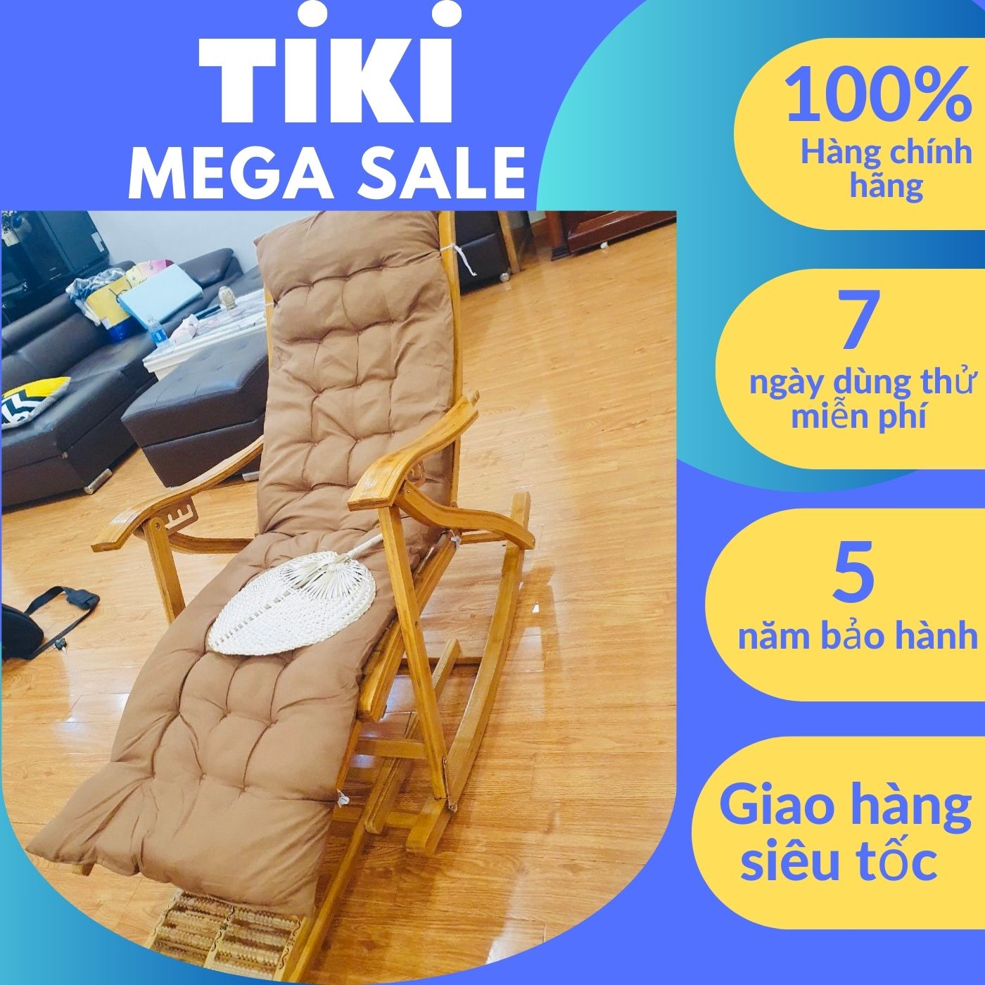 Ghế Bập Bênh Tre Thư Giãn Cao Cấp Có Massage Chân