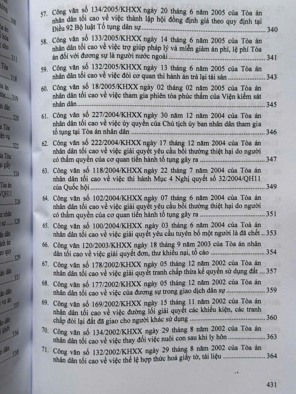 Sách Tổng Hợp Công Văn Của Tòa Án Nhân Dân Tối Cao Hướng Dẫn Nghiệp Vụ và Giải Đáp Thắc Mắc Trong Lĩnh Vực Dân Sự, Tố Tụng Dân Sự - V2287T