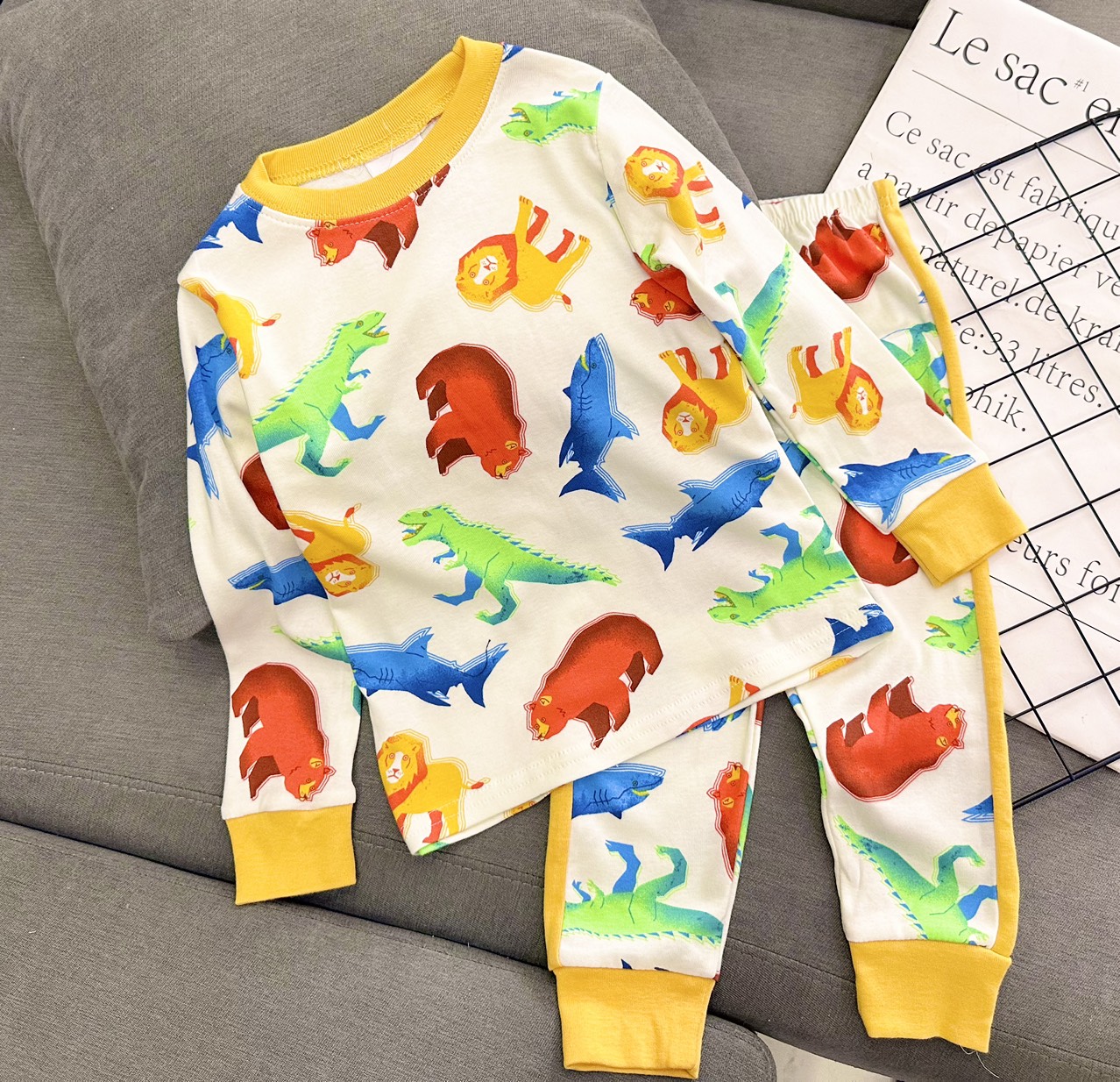 Đồ bộ bé trai, bộ ngủ dài tay cho bé trai size 8-25KG chất thun cotton mềm mịn mát