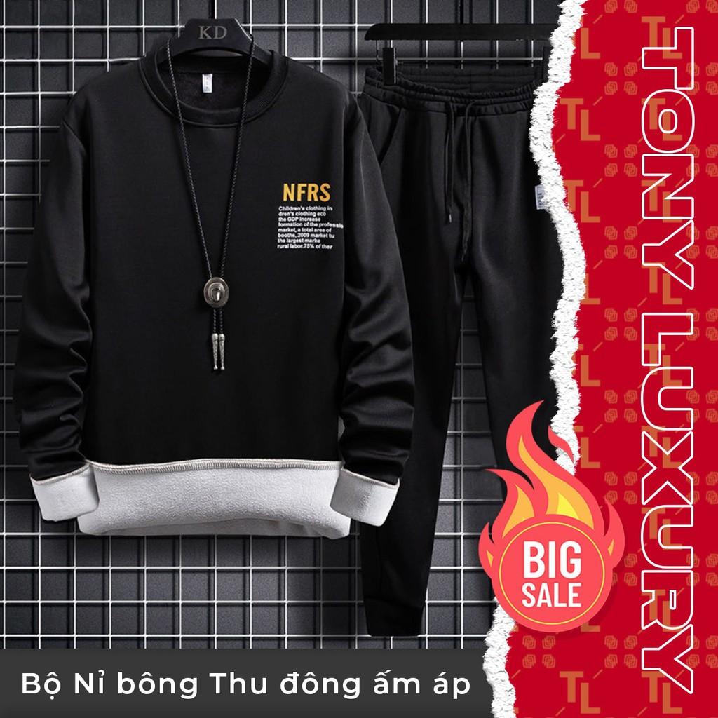 Bộ Nỉ Bông Nam Hàn Quốc Siêu Ấm , Không Bai Xù, Không Phai Màu CÓ BIG SIZE