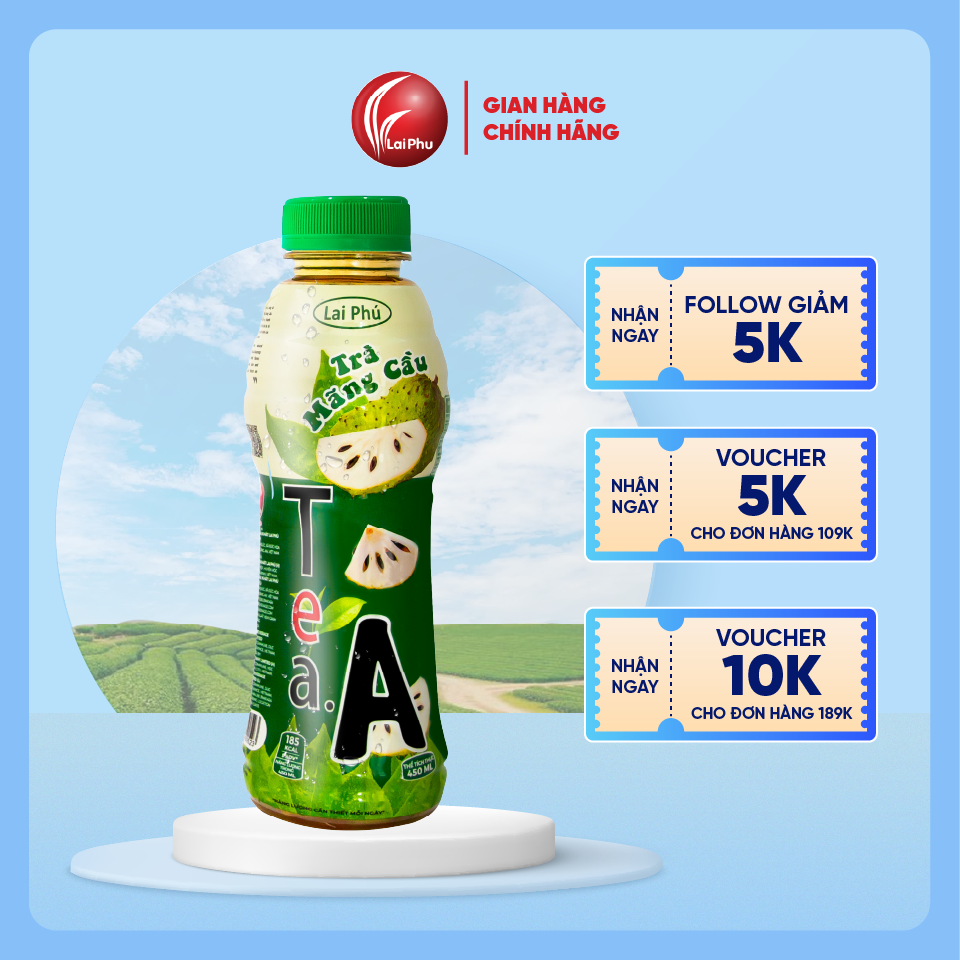 Trà Mãng Cầu Tea A Chai 450ml - Lốc 6 Chai