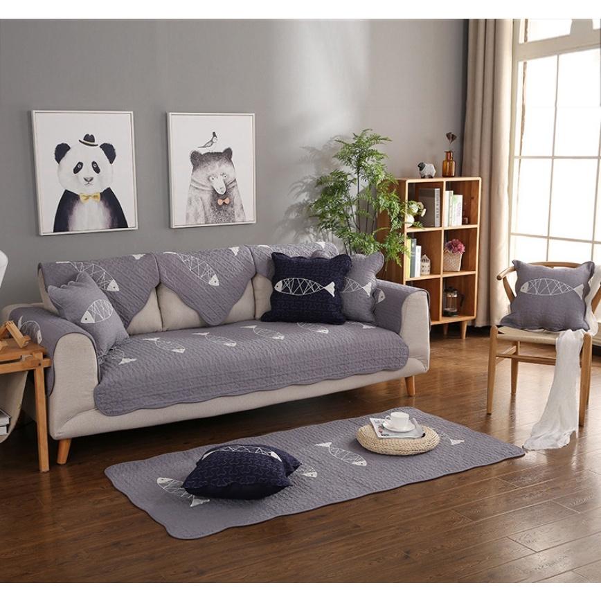 Thảm sofa Cá xám 5 con - TSF009