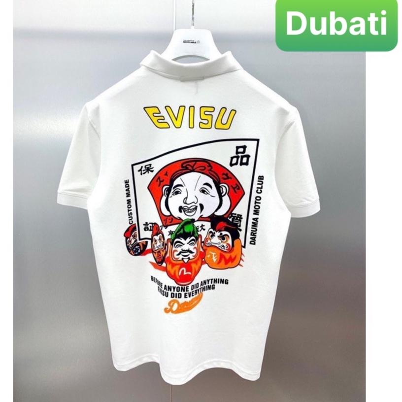 ÁO THUN NAM POLO CỔ TRỤ NAM NỮ VẢI CÁ SẤU IN EVISU CHẤT VẢI COTTON 100% PHONG CÁCH SANG CHẢNH MÙA HÈ - DUBATI FASHION