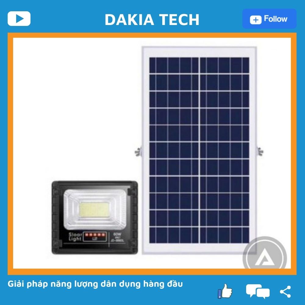 Đèn 60W năng lượng mặt trời JD8860L chống nước IP67 siêu tiết kiệm điện