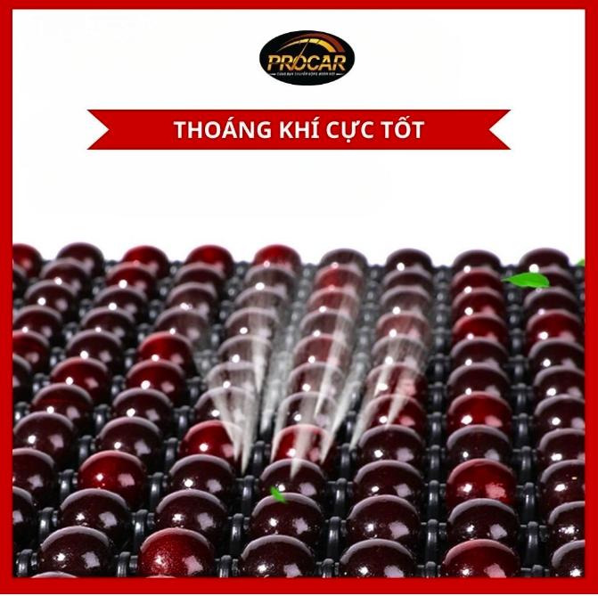 Lót ghế ô tô với hạt gỗ massage, bọc ghế chống nóng, áo lót ghế ô tô massage lưng da cao cấp