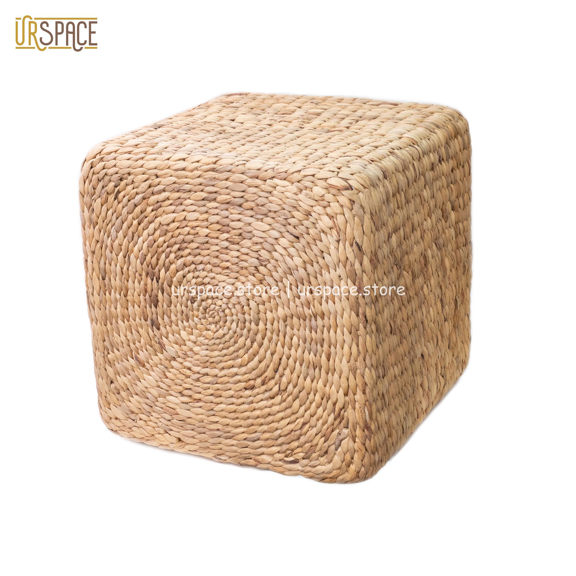 Ghế đôn ngồi sofa, bàn thấp bằng lục bình hình vuông decor S40xH40/ Water hyacinth ottoman stool