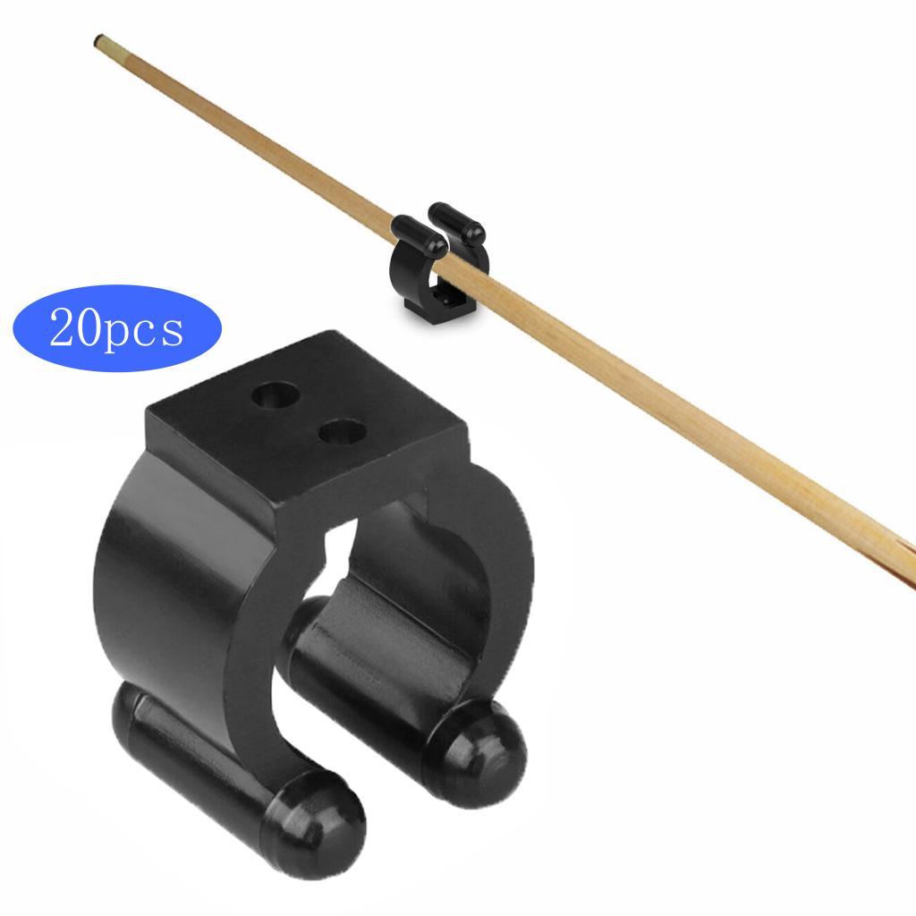 20x Pool  Fishing Rod Clips Clamps Storage Rack Billiards  Holder 17mm