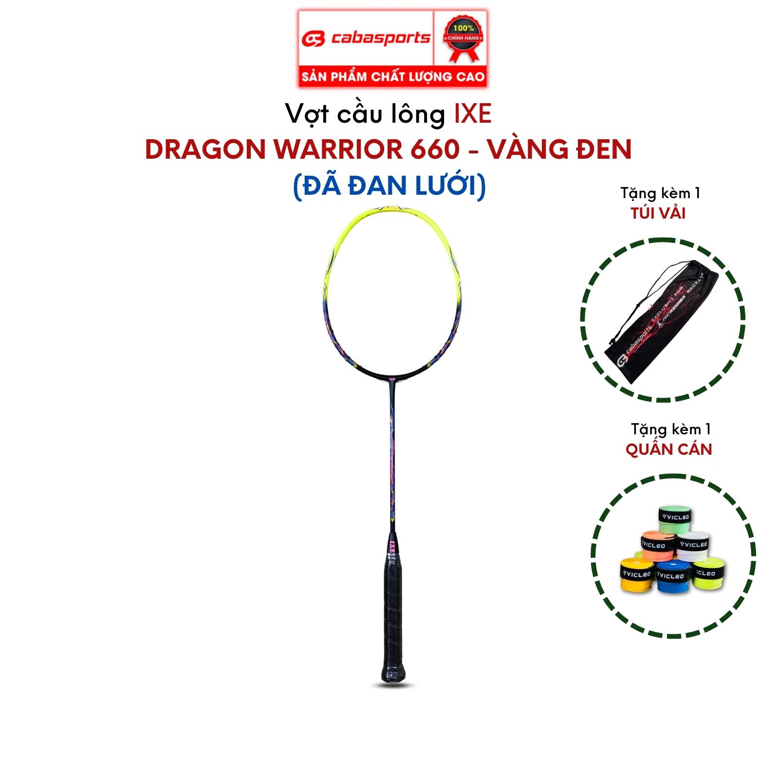 Vợt cầu lông đơn đã đan lưới IXE Dragon Warrior 660 siêu nhẹ giá rẻ, vợt cầu lông carbon chất lượng Bảo hành 3 tháng