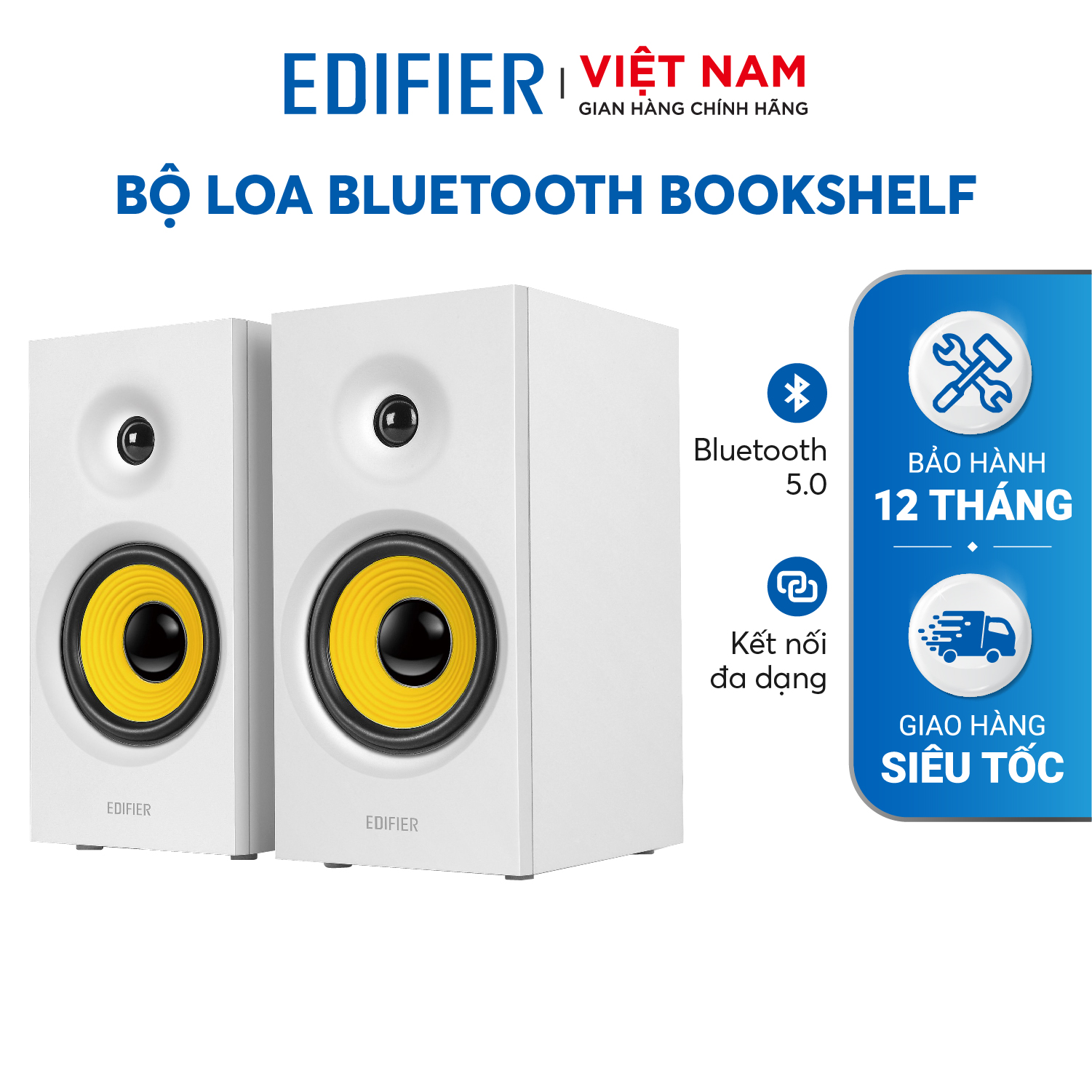 Bộ loa Bluetooth Bookshelf EDIFIER R1080BT Bass 4inch Treble 19mm silk dome - Hàng chính hãng