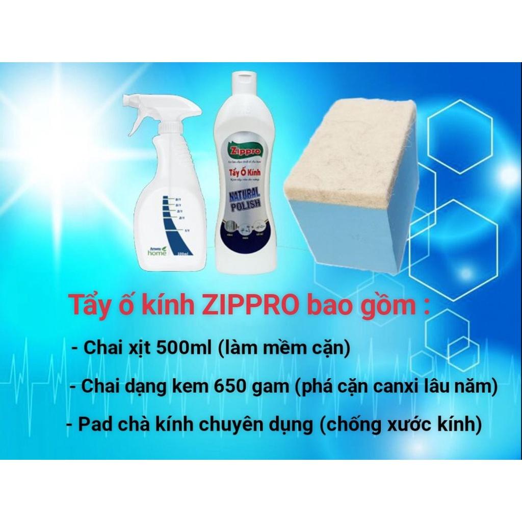 Chất tẩy ố kính zippro loại 650gam.   tẩy cặn canxi , tẩy ố kính lâu năm giá rẻ.