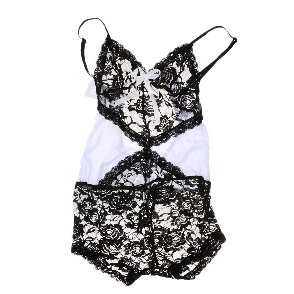 Womens Sexy Lace Mesh Lingerie Underwear Teddy Bodysuit