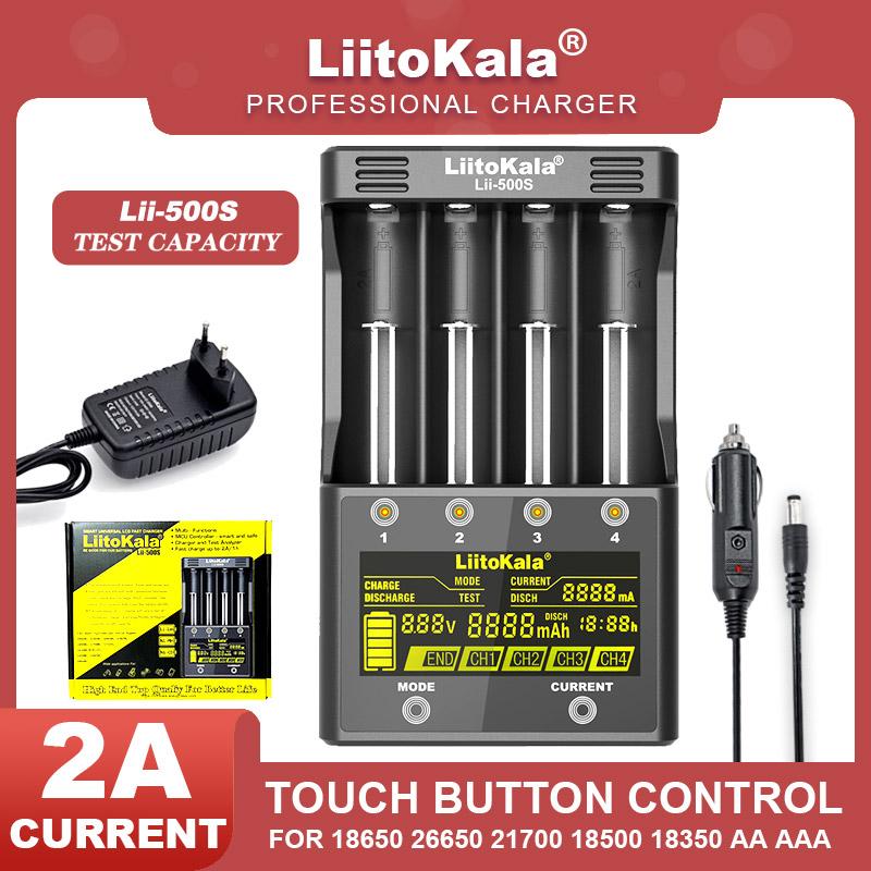 Liitokala Lii-500S LCD 3.7V 18650 18350 18500 21700 26700 20700 14500 26650 1.2V AA AAA NiMH Lithium-Pin Sạc Màu sắc: Lii-500S Trọn bộ