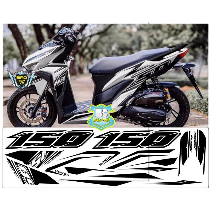Tem rời dán xe vario 150 đen dán xe trắng - Bi Decal