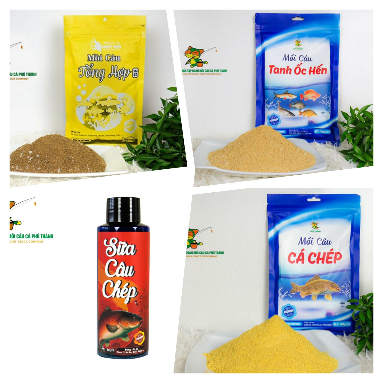 Mồi câu cá Trắm, chép, trôi. Hãng mồi câu cá Phú Thành