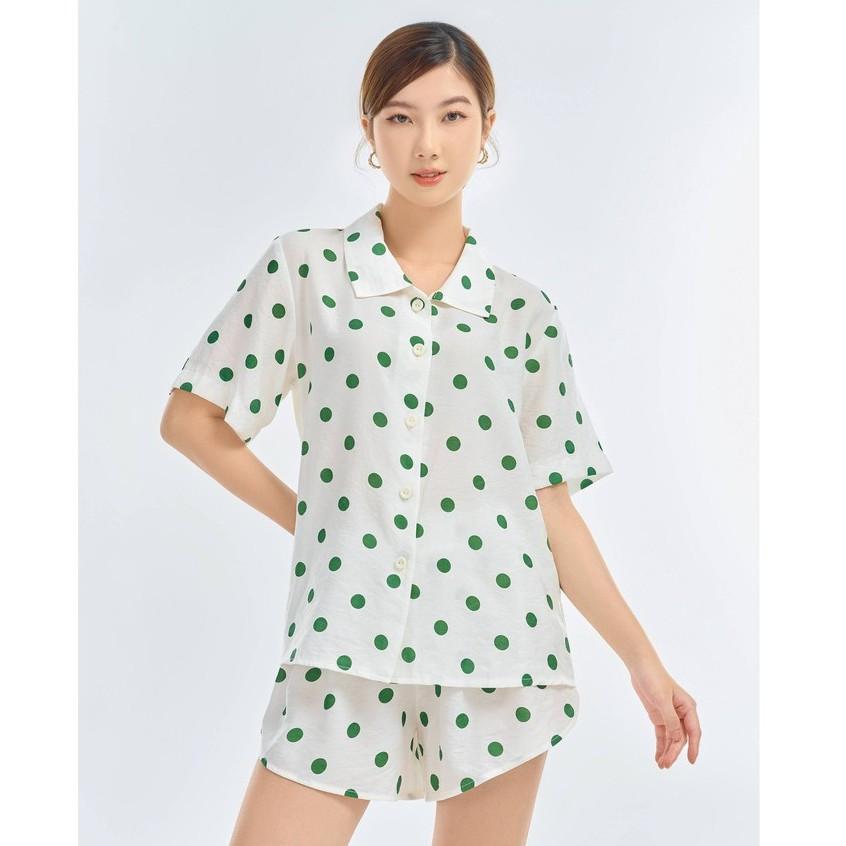 Bộ đồ ngủ nữ chấm bi Pijama mặc nhà thiết kế TK FASHION BD04