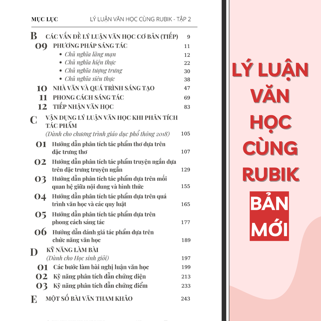 Combo 3 sách: Lý luận văn học cùng Rubik (Tập 1 + Tập 2) và Nghị luận xã hội cùng Rubik