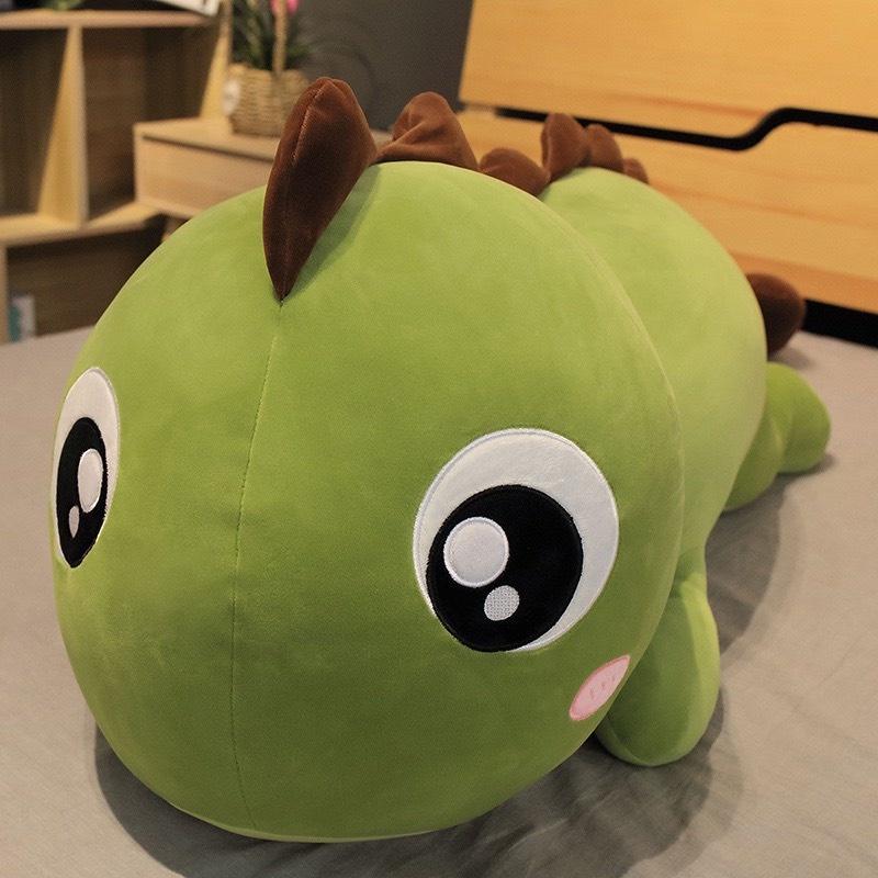 Gấu Bông Khủng Long Đuôi Tim Mắt Lồi Siêu To Khổng Lồ, Gối Ôm Dài Khủng Long Cute Dễ Thương Siêu Êm Mềm Mịn