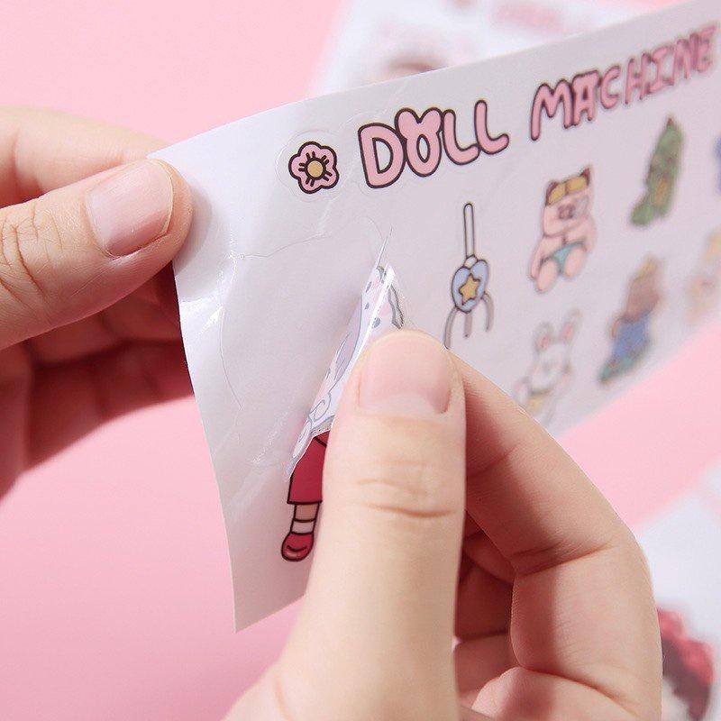 Miếng sticker hình dán cute trang trí dán sổ, dán laptop, dán mũ bảo hiểm DL02 CUTE