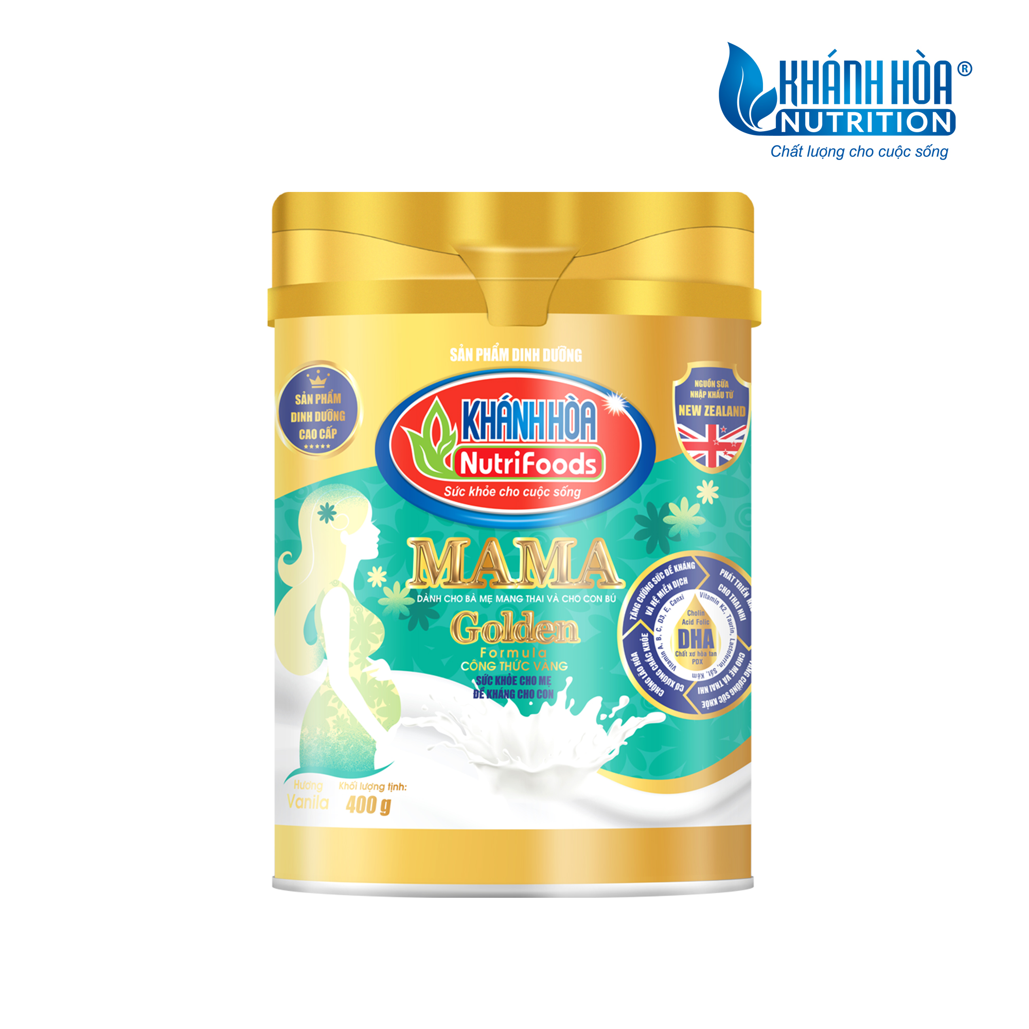 Sữa Bột Mama Golden Formula Dành Cho Mẹ Mang Thai & Cho Con Bú - Khánh Hòa Nutrifoods- Hộp 400G/900G