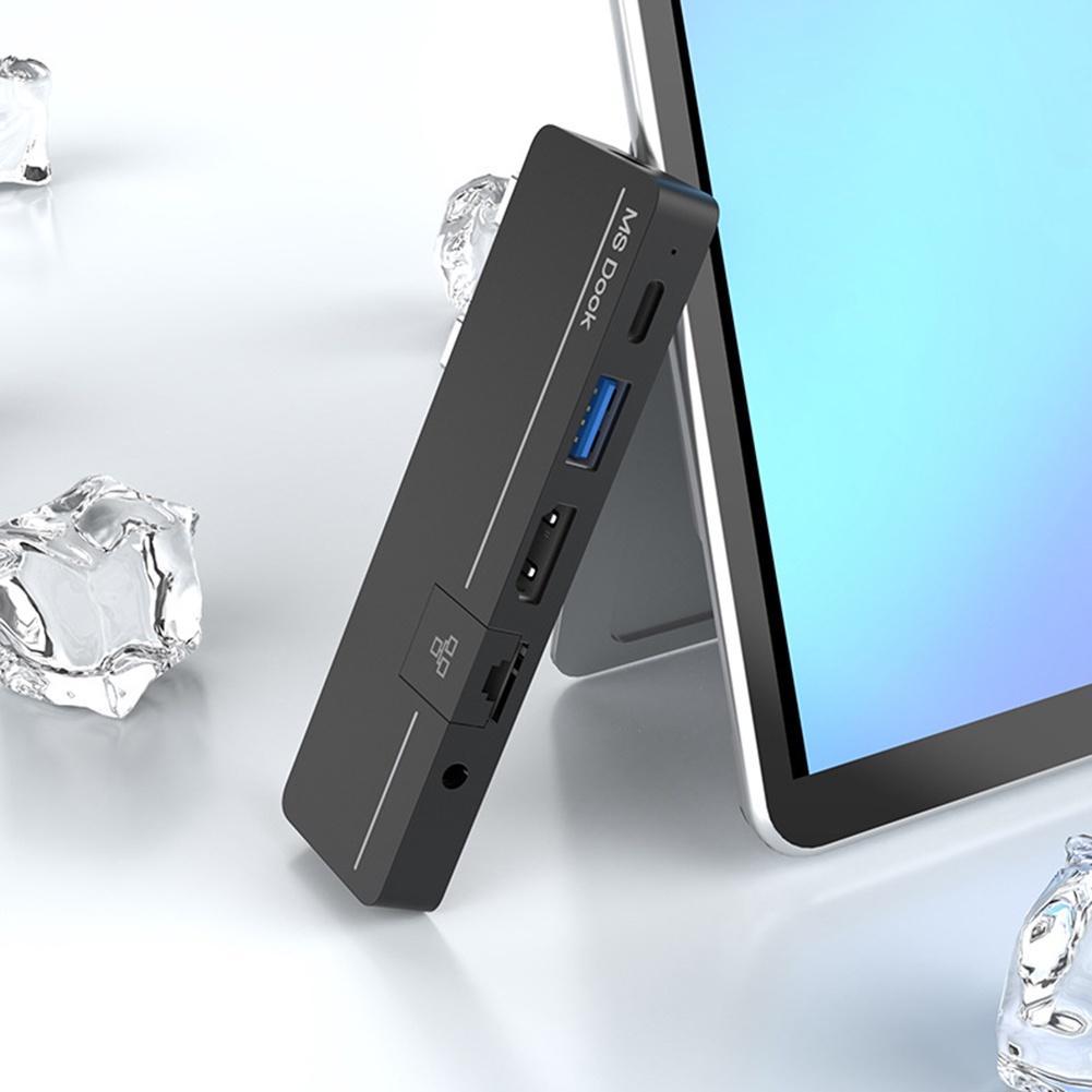 Dock Hub 7 Trong 1 Cổng USB C Hub Surface Pro 8 Pro 9 2022 Cho Microsoft Surface Pro X HDMI RJ45 Gigabit USB3.0 TF Card PD Type-C