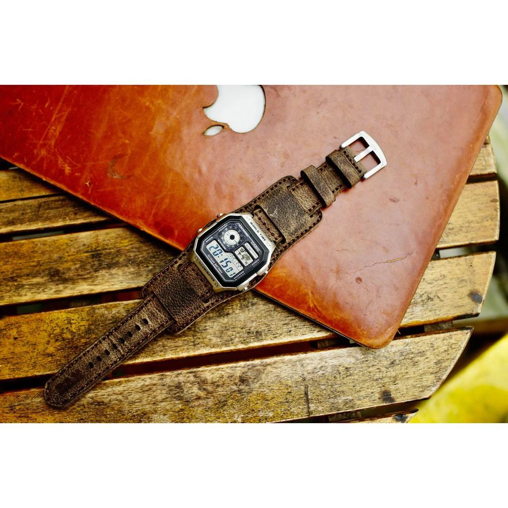 Combo bundstrap + dây đồng hồ RAM classic 1959 - hàng chính hãng RAM leather -