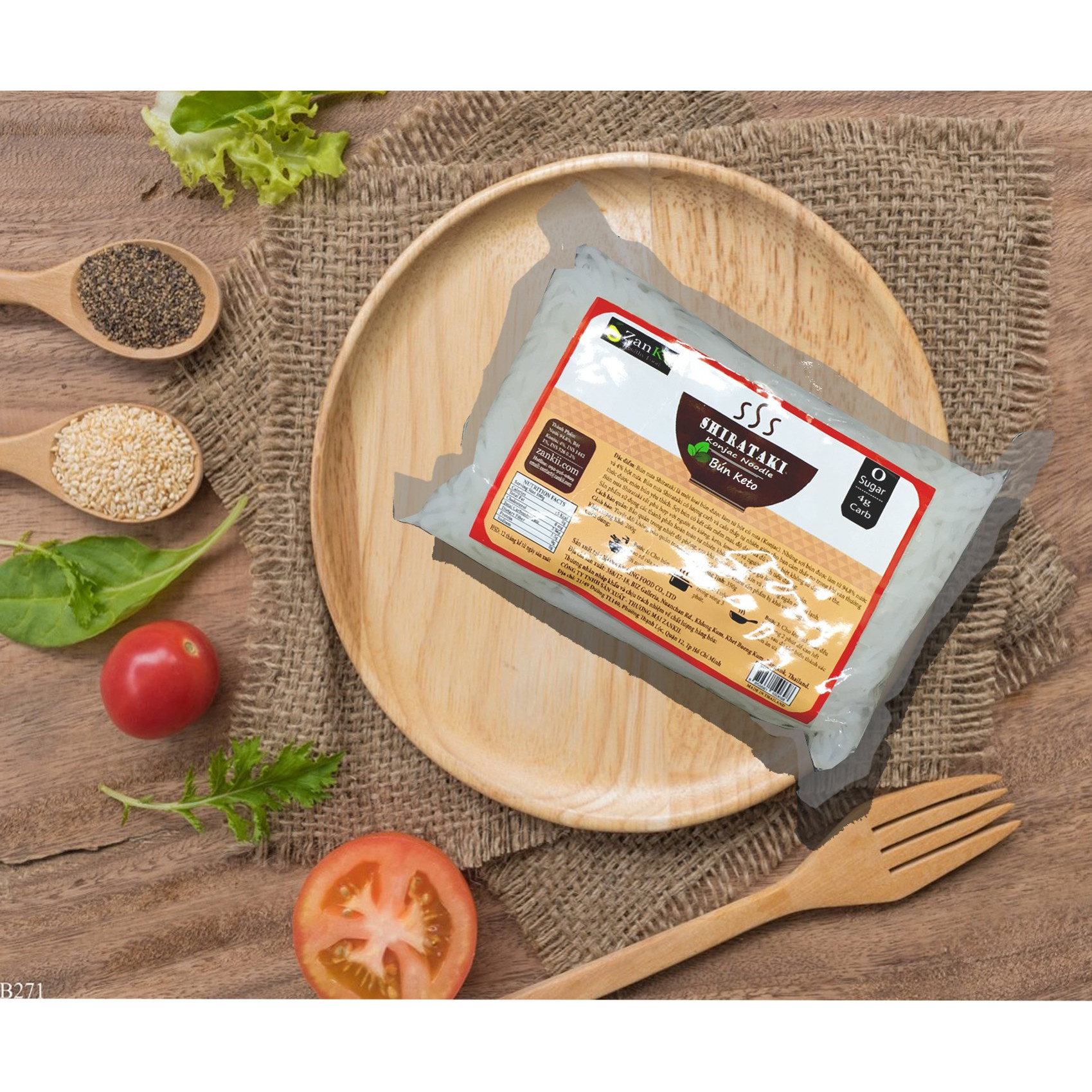 5 Gói Bún Keto ZANKII Shirataki Không Carb Ăn Kiêng Giảm Cân Das Tiểu Đường  200g