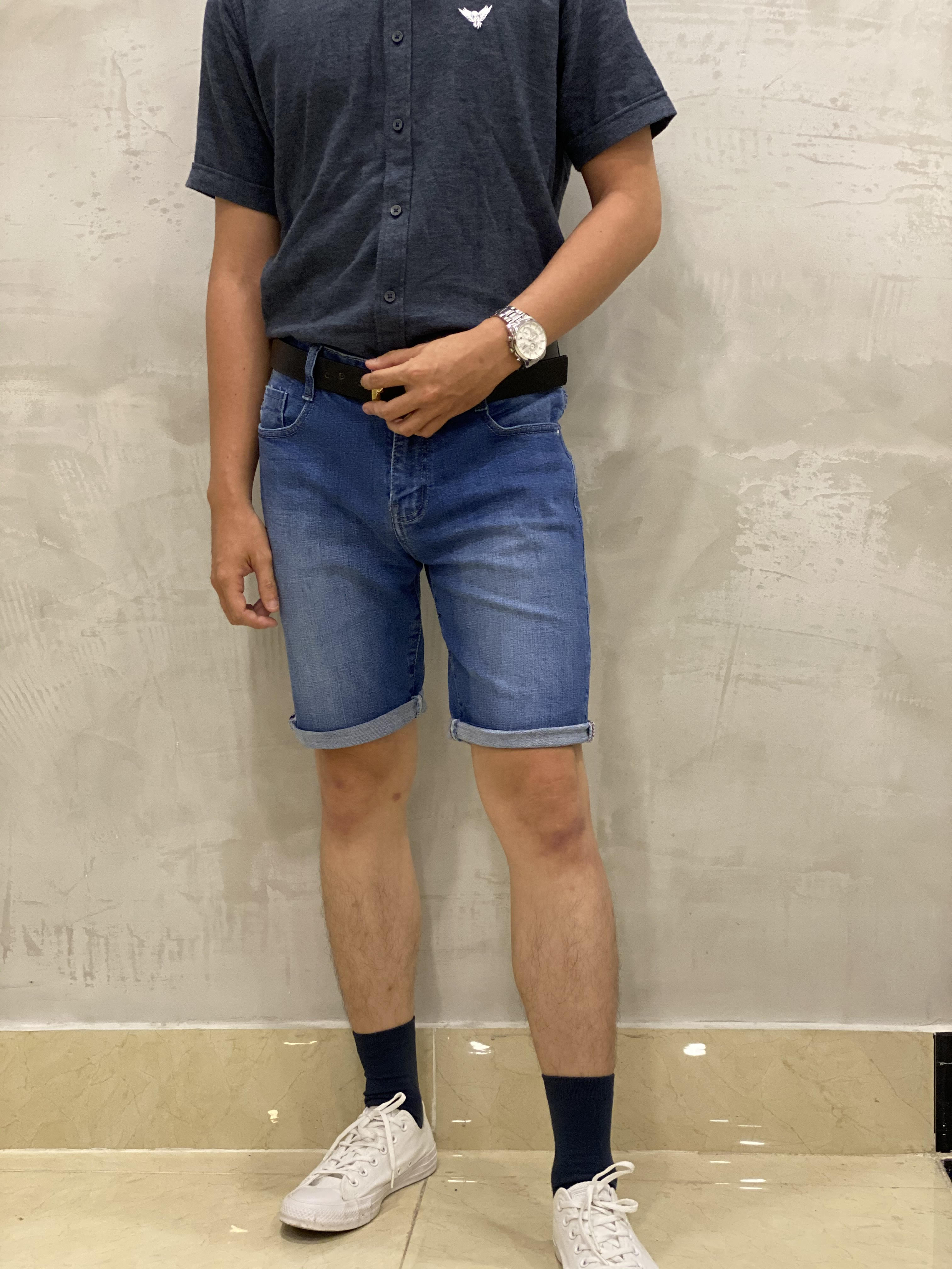 QUẦN SHORT JEAN NAM XANH NHẠT THỜI TRANG CAO CẤP