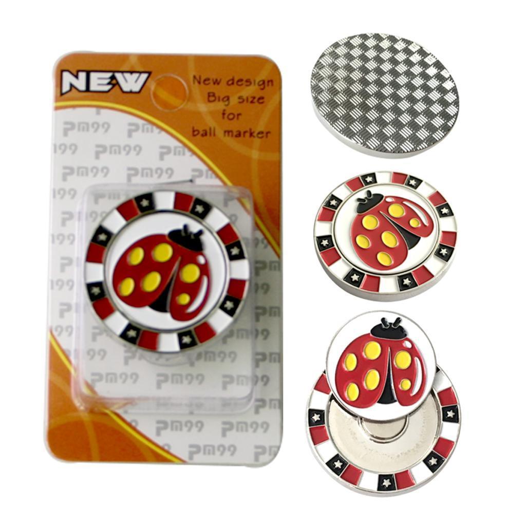 2 Piece  Golf  Clip Ball Marker Zinc Alloy Golfer