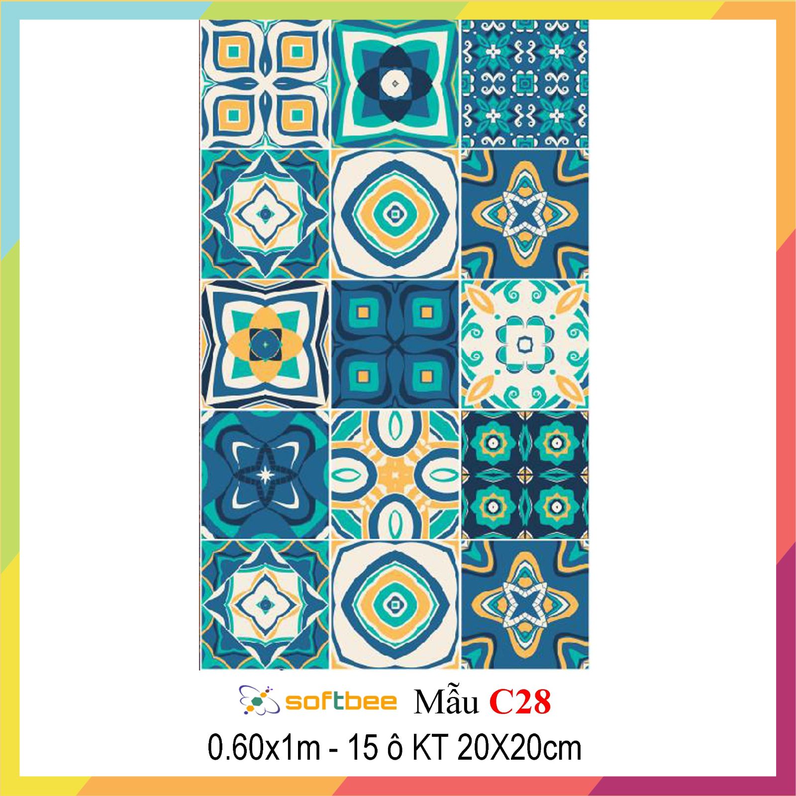 Decal gạch bộng dán bếp, dán trang trí, kích thước 0.6m x 1.0m / miếng