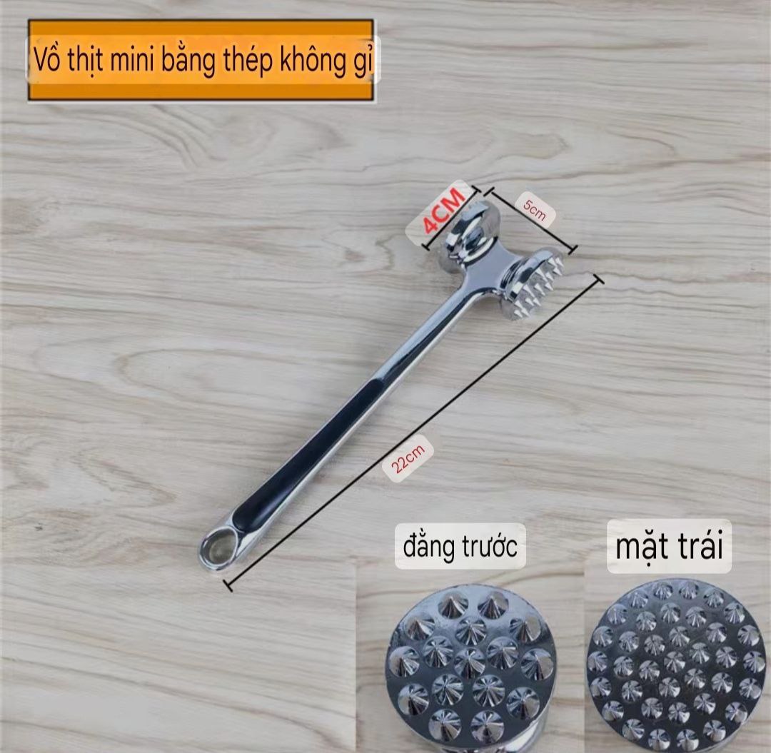 Búa Đập Thịt Dụng Cụ Nhà Bếp Bằng inox 304 búa dần thịt inox 304 liền khối cao cấp có 2 size