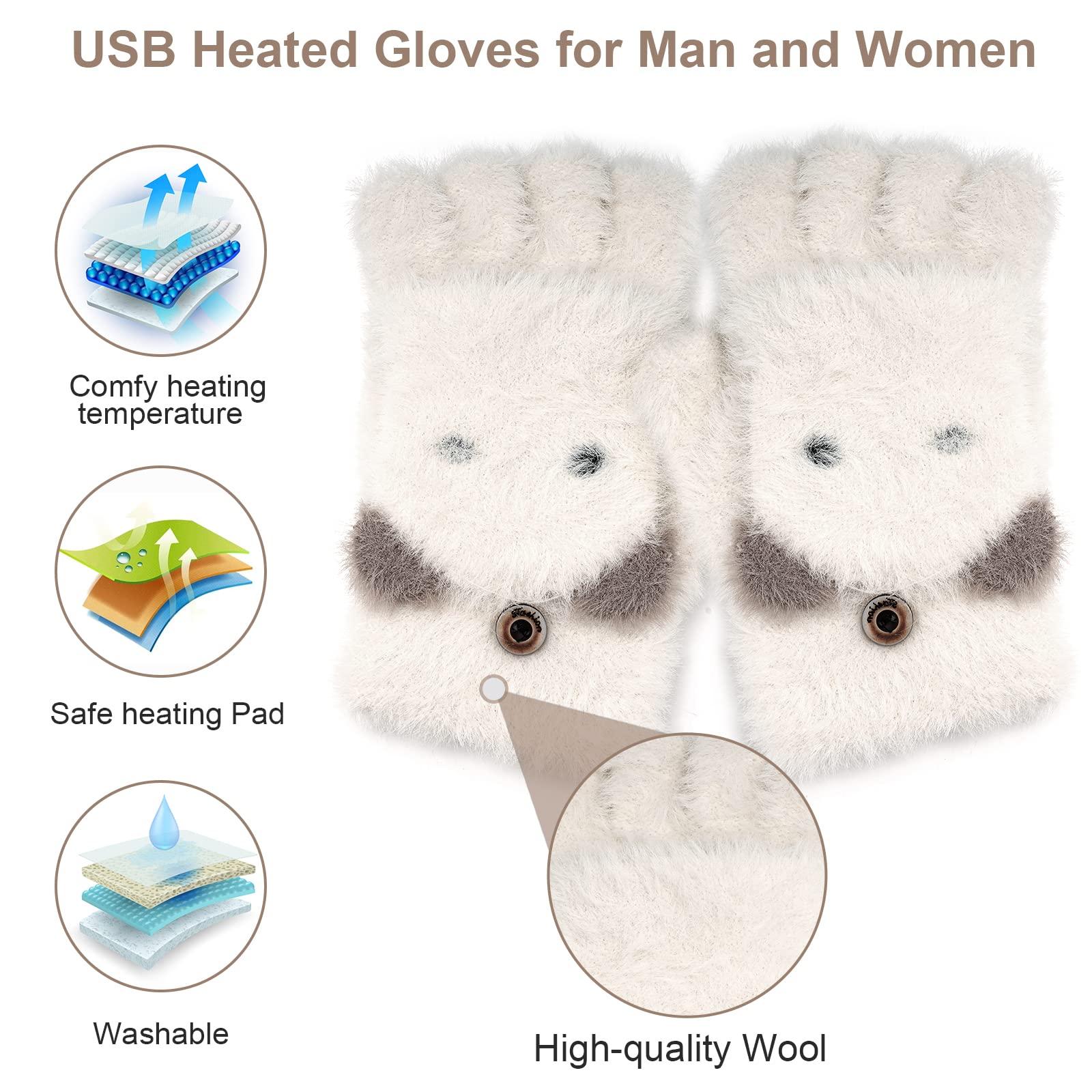 Găng tay usb usb phụ nữ làm nóng găng tay sưởi ấm găng tay không có ngón tay không có ngón tay găng tay ấm áp găng tay ấm áp tốt nhất, có thể giặt được