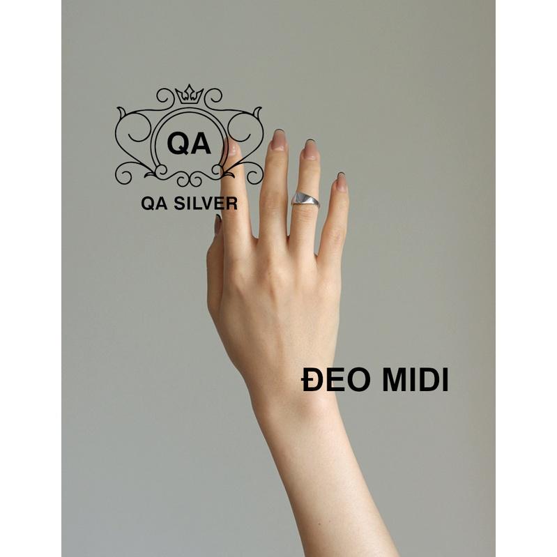 Nhẫn bạc 925 bản to form nhỏ ngón út khuyên kẹp vành nam nữ S925 MINIMAL QA Silver Ring RI220901