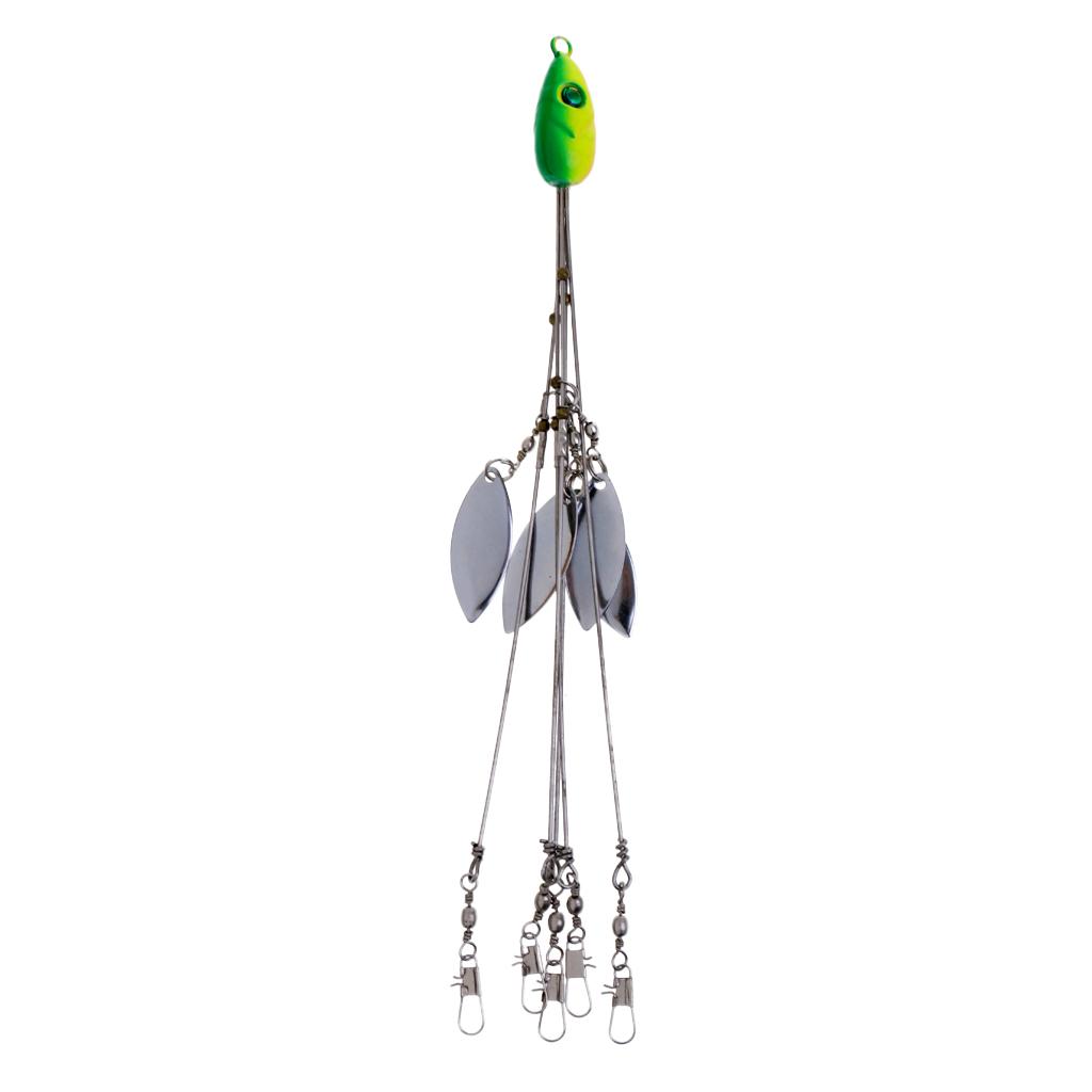 Fishing Lure Umbrella Rig Bait Leader Head 5 Arms Alabama Multi-color Bass