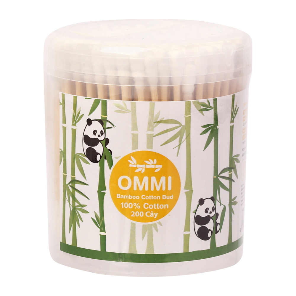 Tăm Bông Ommi Thân Tre Hộp 200 Cây