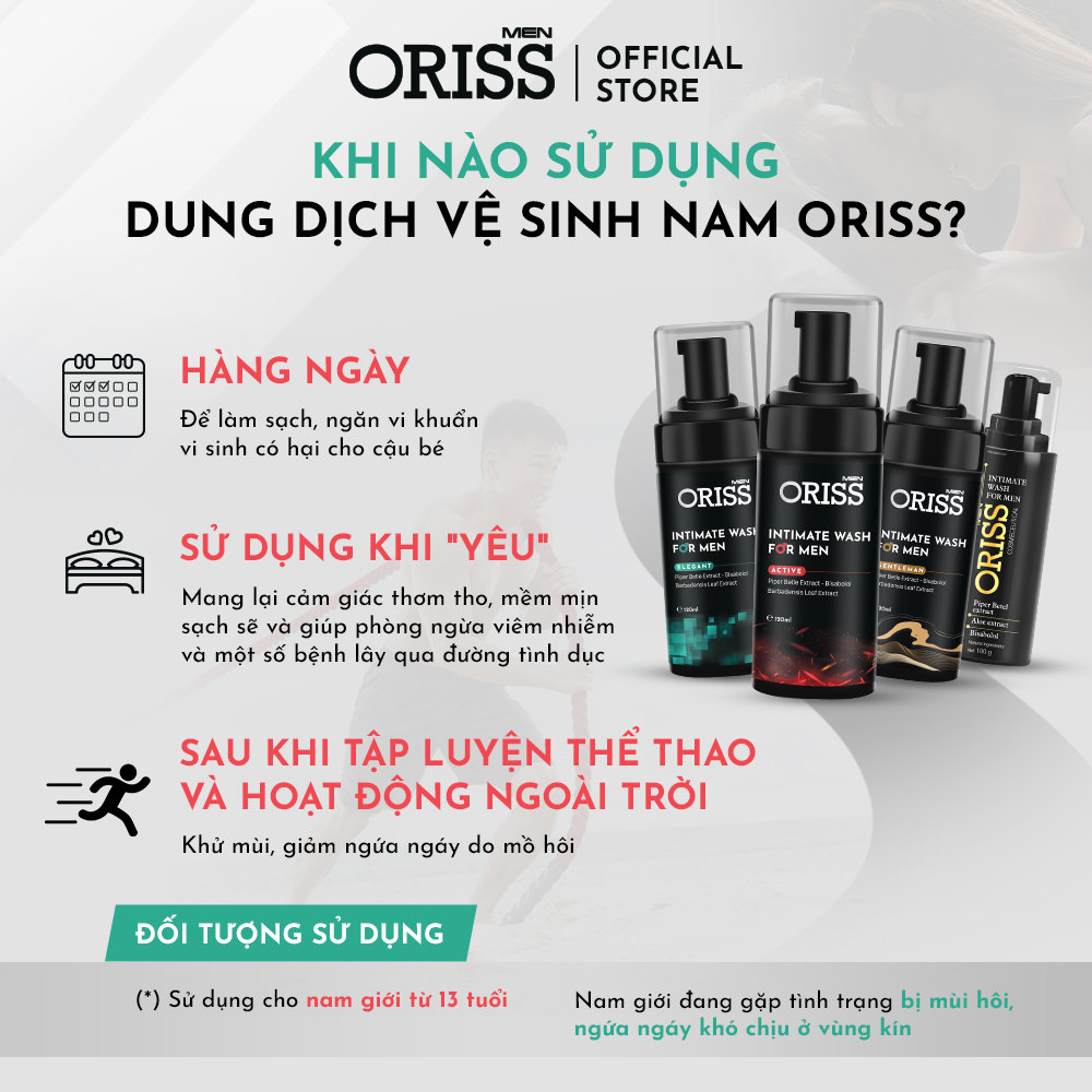 Dung Dịch Vệ Sinh Nam Dạng Bọt Oriss Men - 120ml/chai