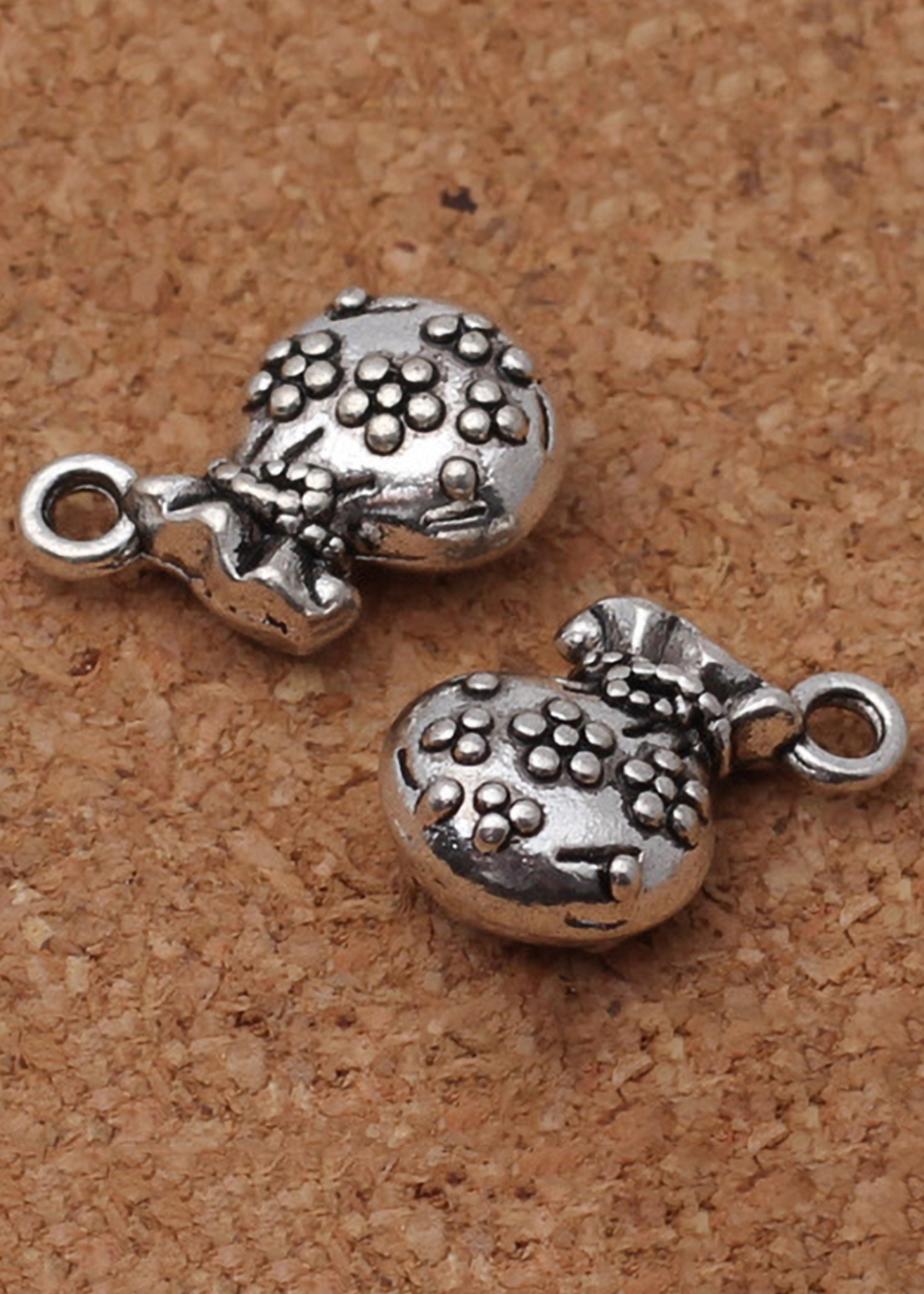 Combo 3 cái charm hợp kim hình túi tiền mạ vàng treo - Ngọc Quý Gemstones