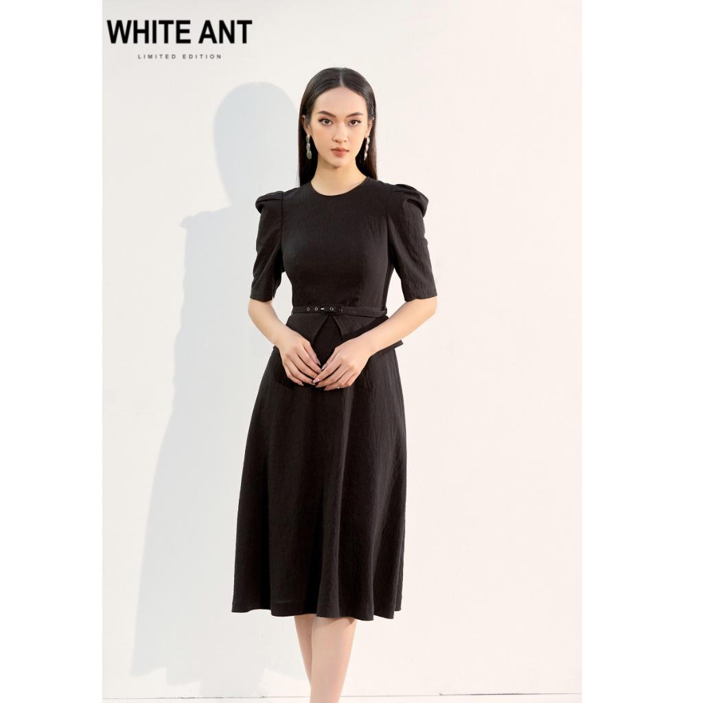 Đầm Xòe Tay Bồng WHITE ANT NOELLE ROUND NECK DRESS Thiết Kế Chiết Eo Tôn Dáng, Chất Liệu Linen Rayon Cao Cấp 120400156