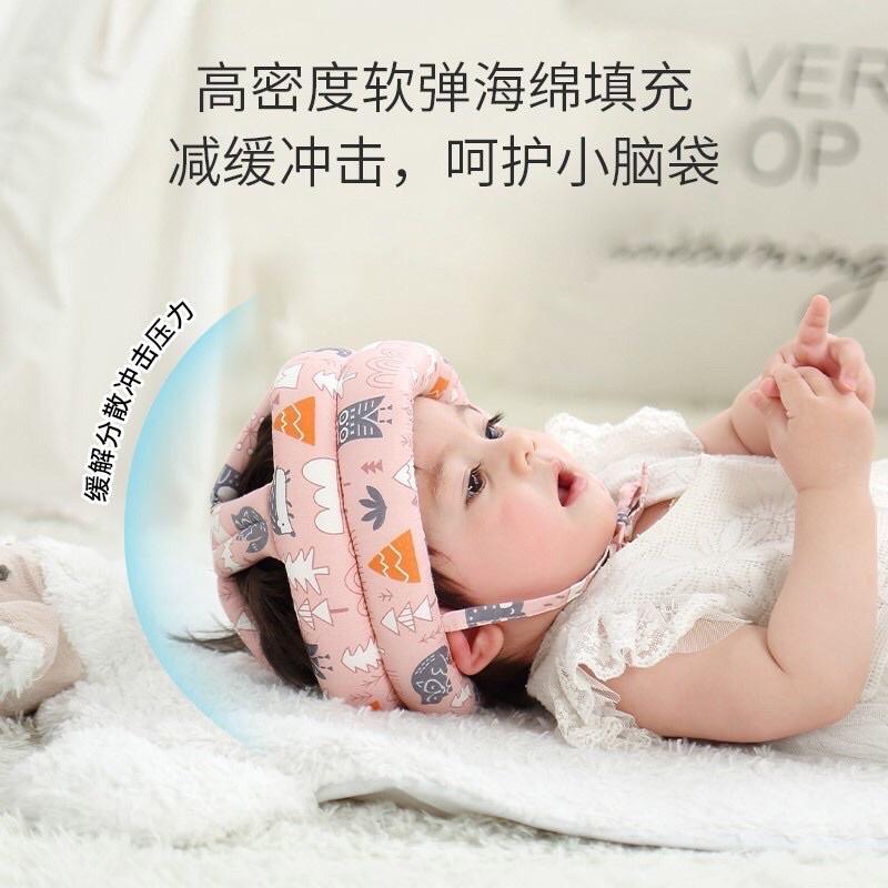 Nón bảo vệ đầu cho bé tập đi tập bò tập đi xe_ Mũ bảo hộ cho bé có đệm chống va đập - mũ tai sừng chong chóng tre cho bé