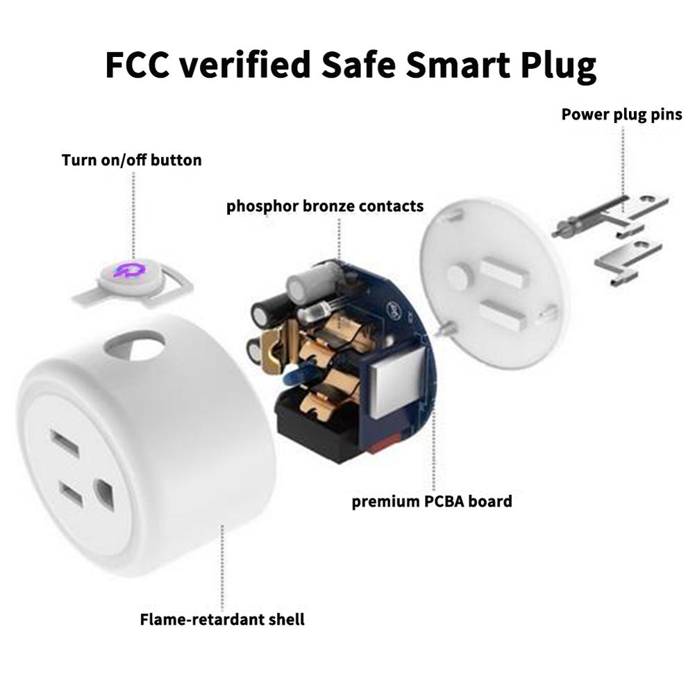 Tuya Wifi Intelligent Socket Remote Control WiFi Plug Wireless Remote Voice Control Timer Smartplug Compatible with