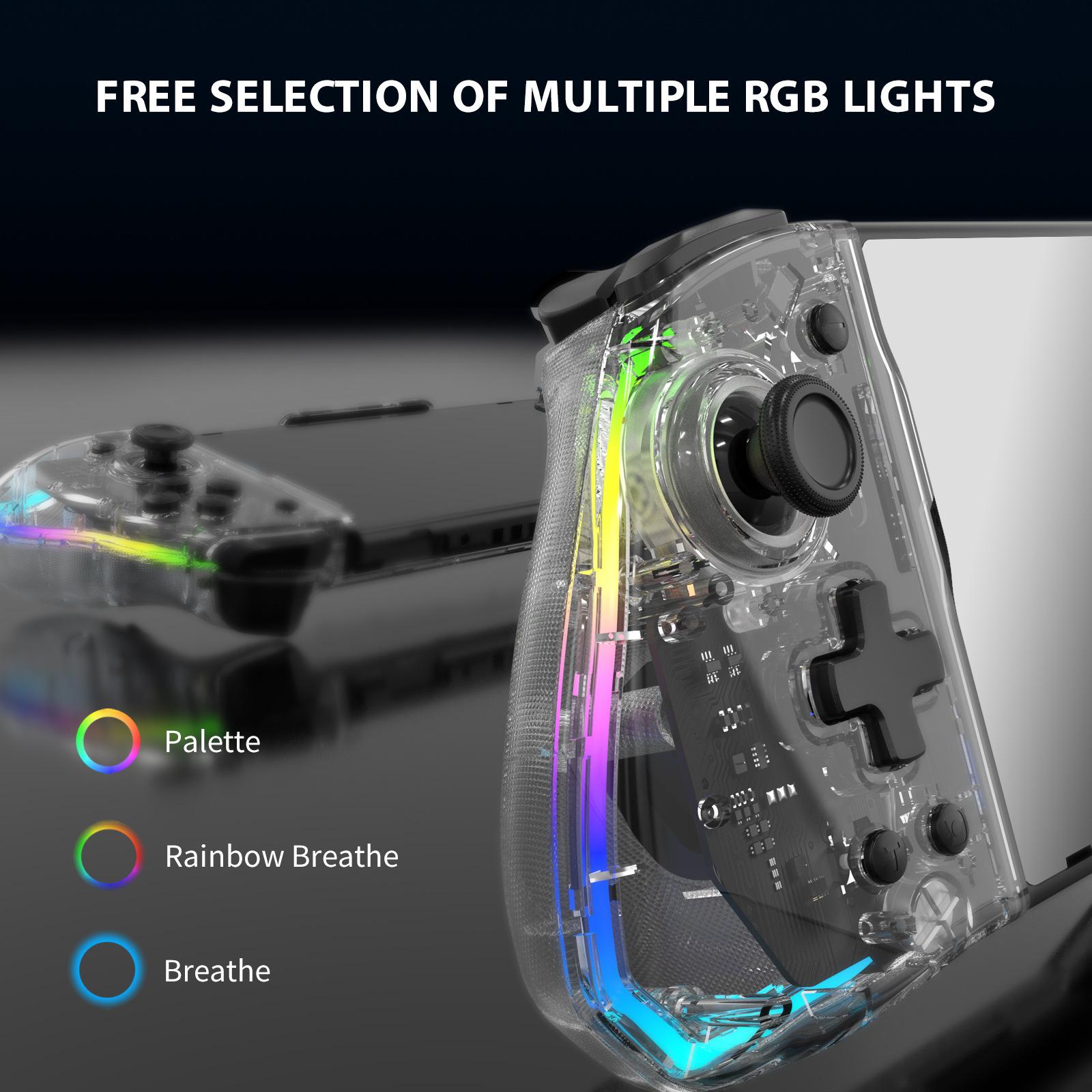RGB đầy màu sắc Transparen cho Switch tay cầm chơi game tay cầm phù hợp Bộ điều khiển Joypad Cần điều khiển tay cầm chơi game