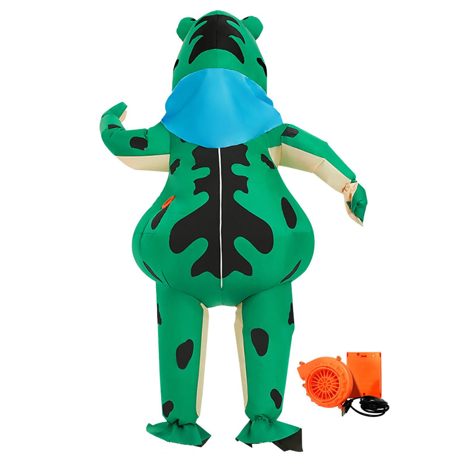 Adult Unisex Inflatable Frog Costume Halloween Anime Cosplay Party Dress up for Men Women Festival Role Play Masquerade Funny Blow Suit