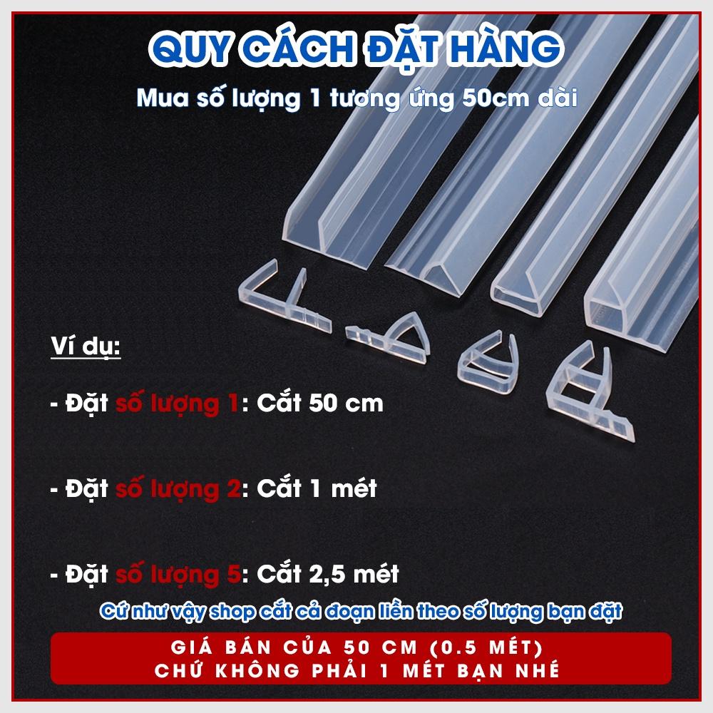 Gioăng chắn nước nhà tắm Gioăng chữ H, U, F chắn nước cabin nhà tắm chống vỡ khi đóng cửa kính nhà tắm - Chữ H