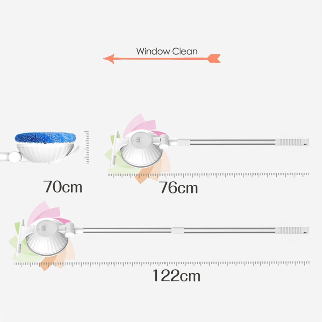 Electric Mop Window Cleaner Telescopic Handle Cordless Clean Mop Pink